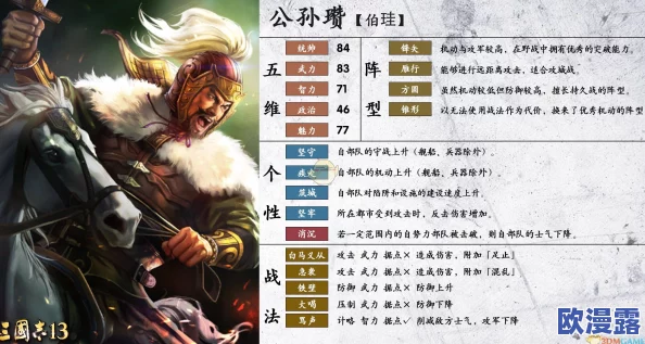 策魂三国中公孙瓒角色表现及能力深度解析怎么样 策魂三国中公孙瓒角色表现及能力深度解析怎么样